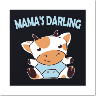 Mamas Darling Baby Cow Gift Posters and Art